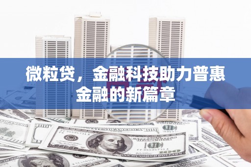 浠水微粒贷，金融科技助力普惠金融的新篇章