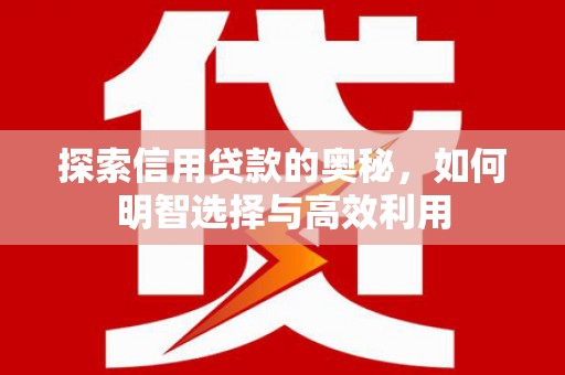 浠水探索信用贷款的奥秘，如何明智选择与高效利用