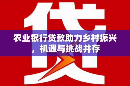 浠水农业银行贷款助力乡村振兴，机遇与挑战并存